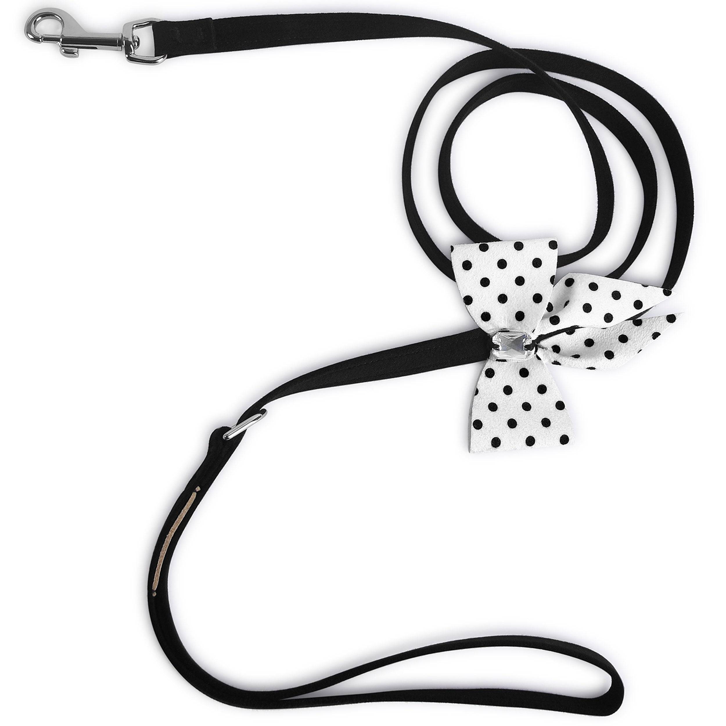 Polka Dot Tail Bow Leash Black