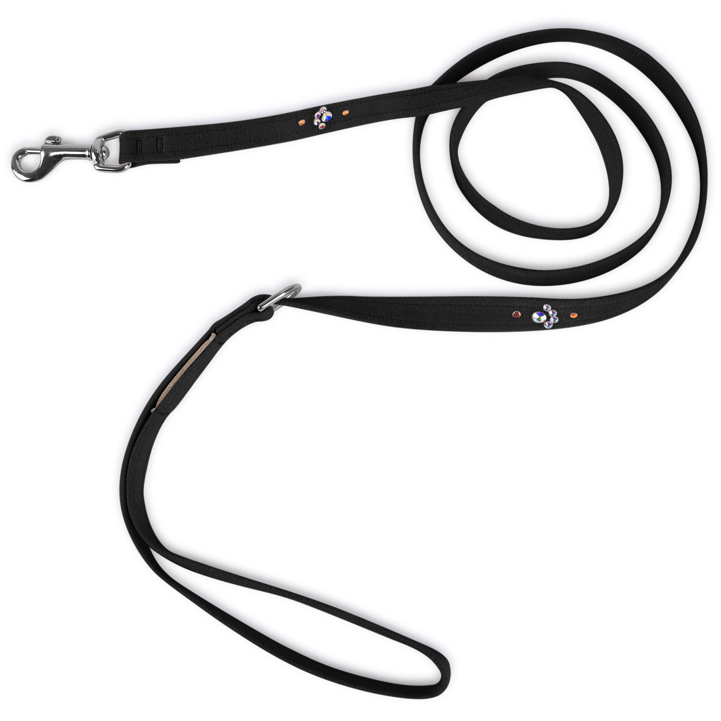 Crystal Paws Leash Black