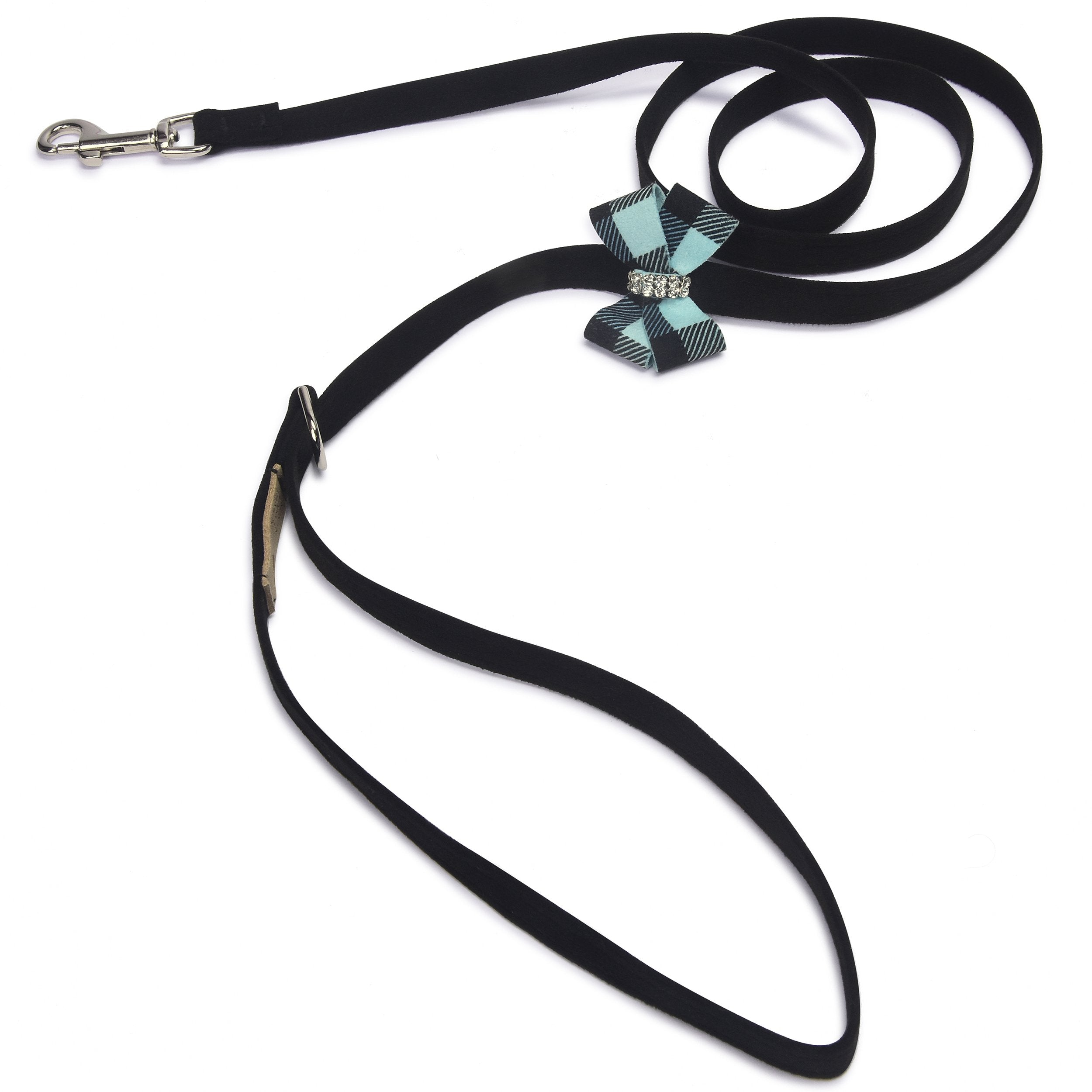 Tiffi Gingham Nouveau Bow Leash Black