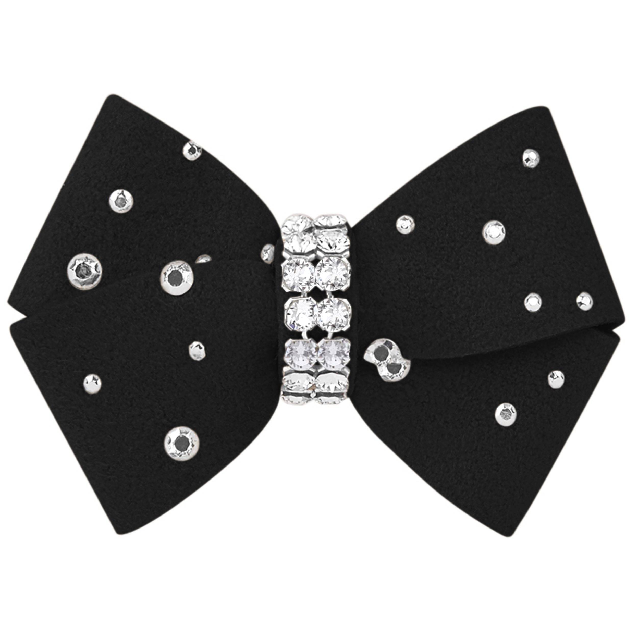 Nouveau Bow Hair Bow with Silver Stardust Black