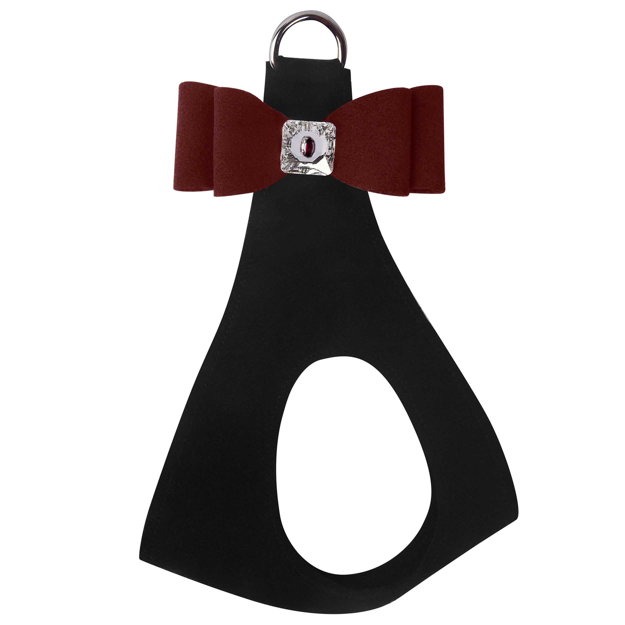 Burgundy Big Bow Step In Harness Black