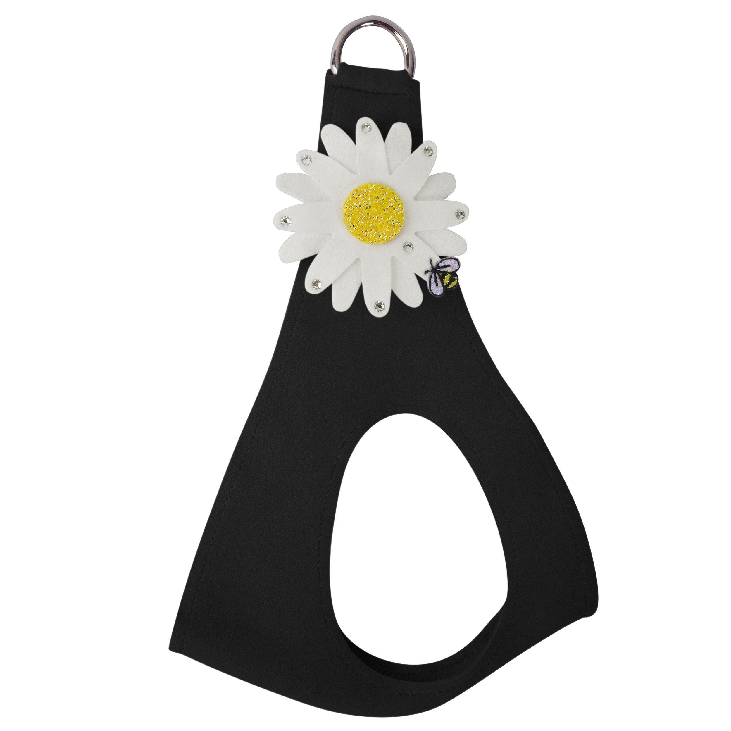 Large Daisy with AB Crystal Stellar Center Step In Harness-Classic Neutrals Black