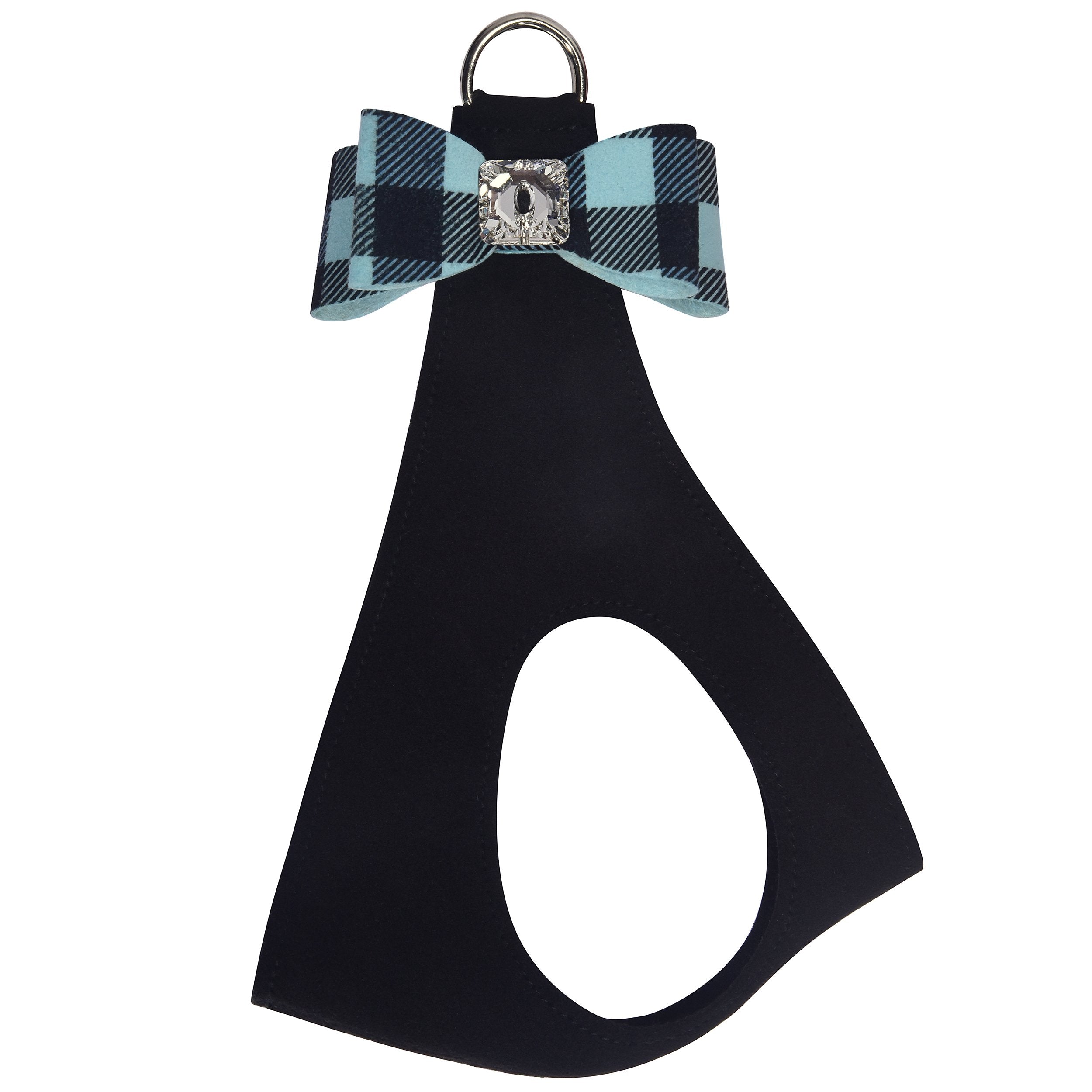 Tiffi Gingham Big Bow Step In Harness Black