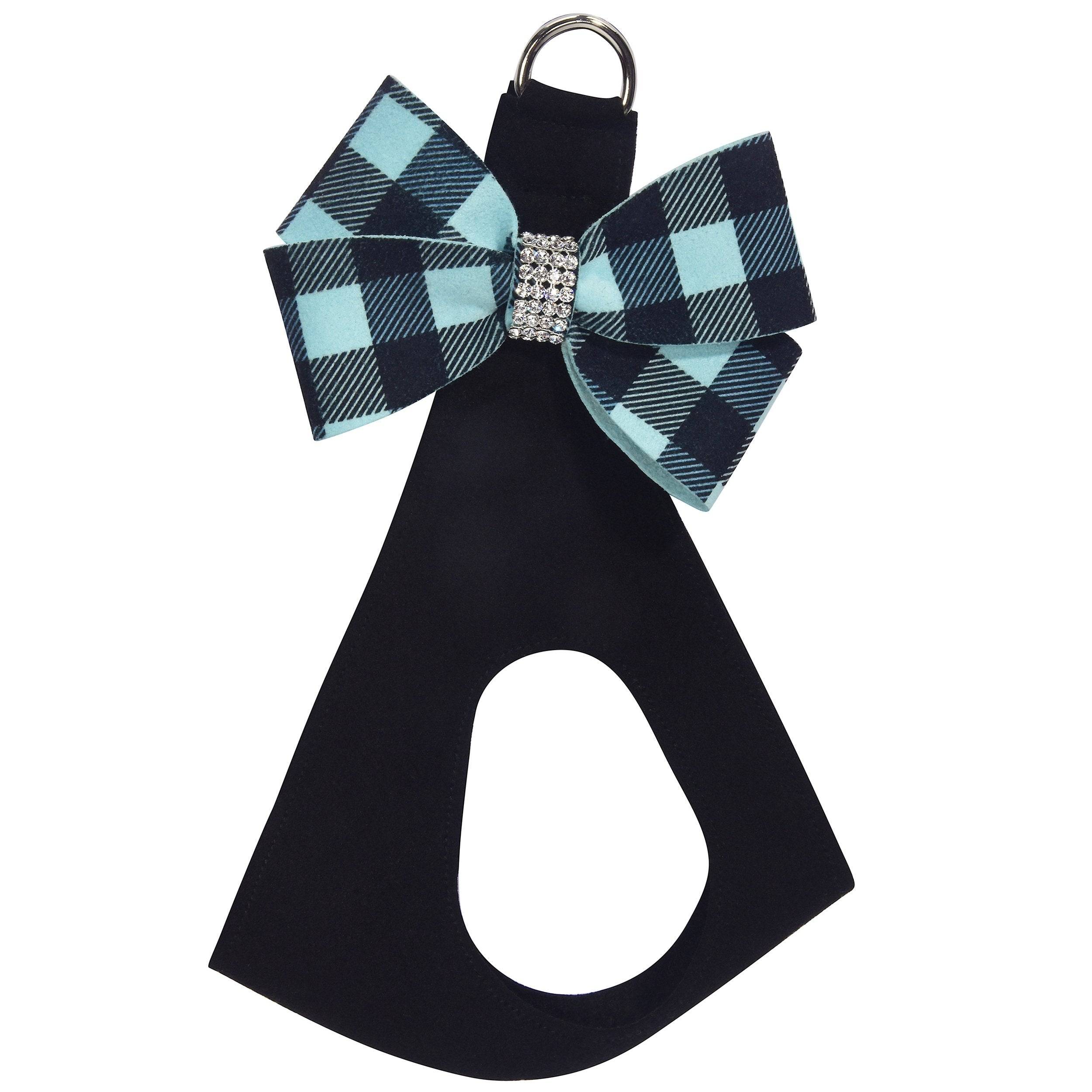 Tiffi Gingham Nouveau Bow Step In Harness Black