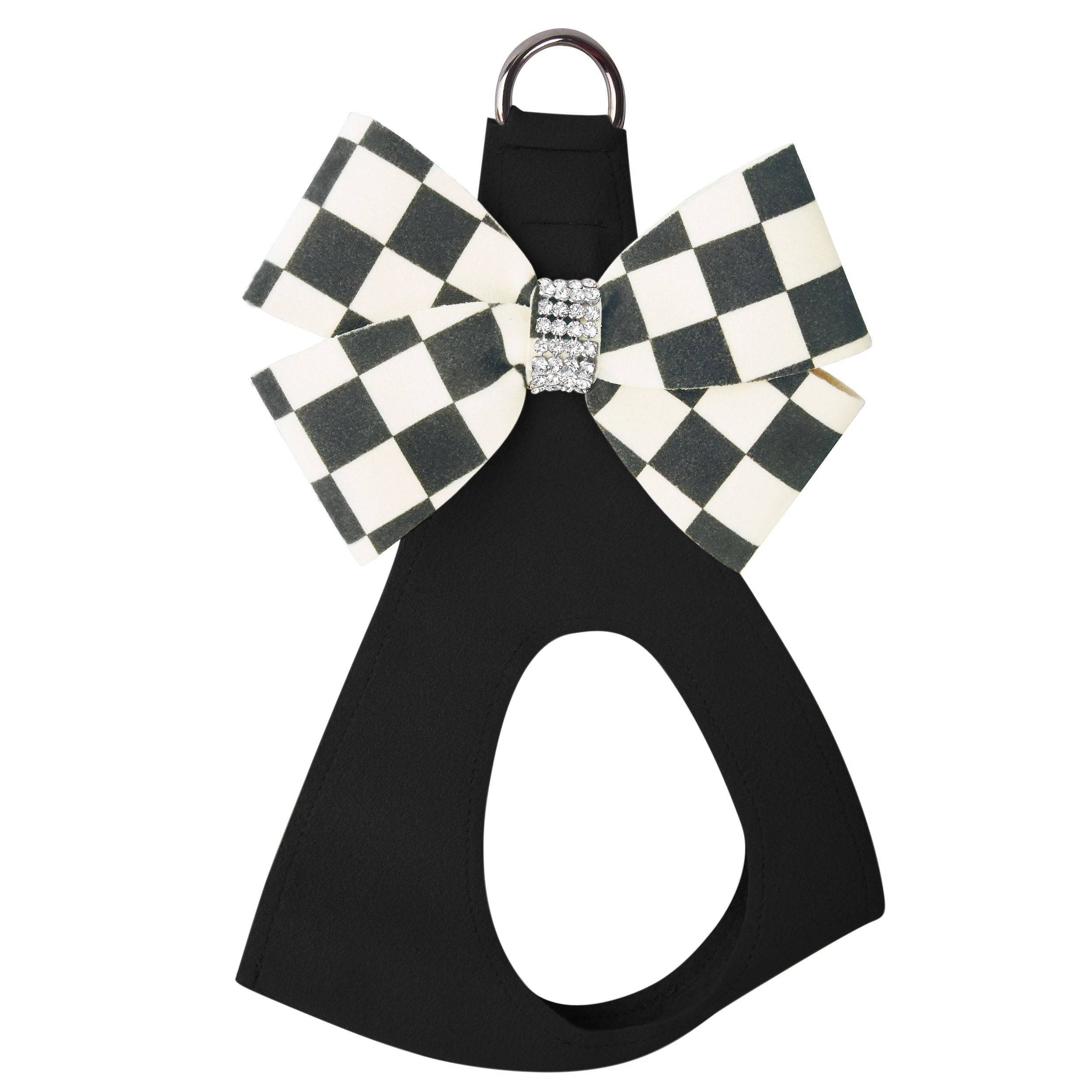 Windsor Check Nouveau Bow Step In Harness- Classic Neutrals Black