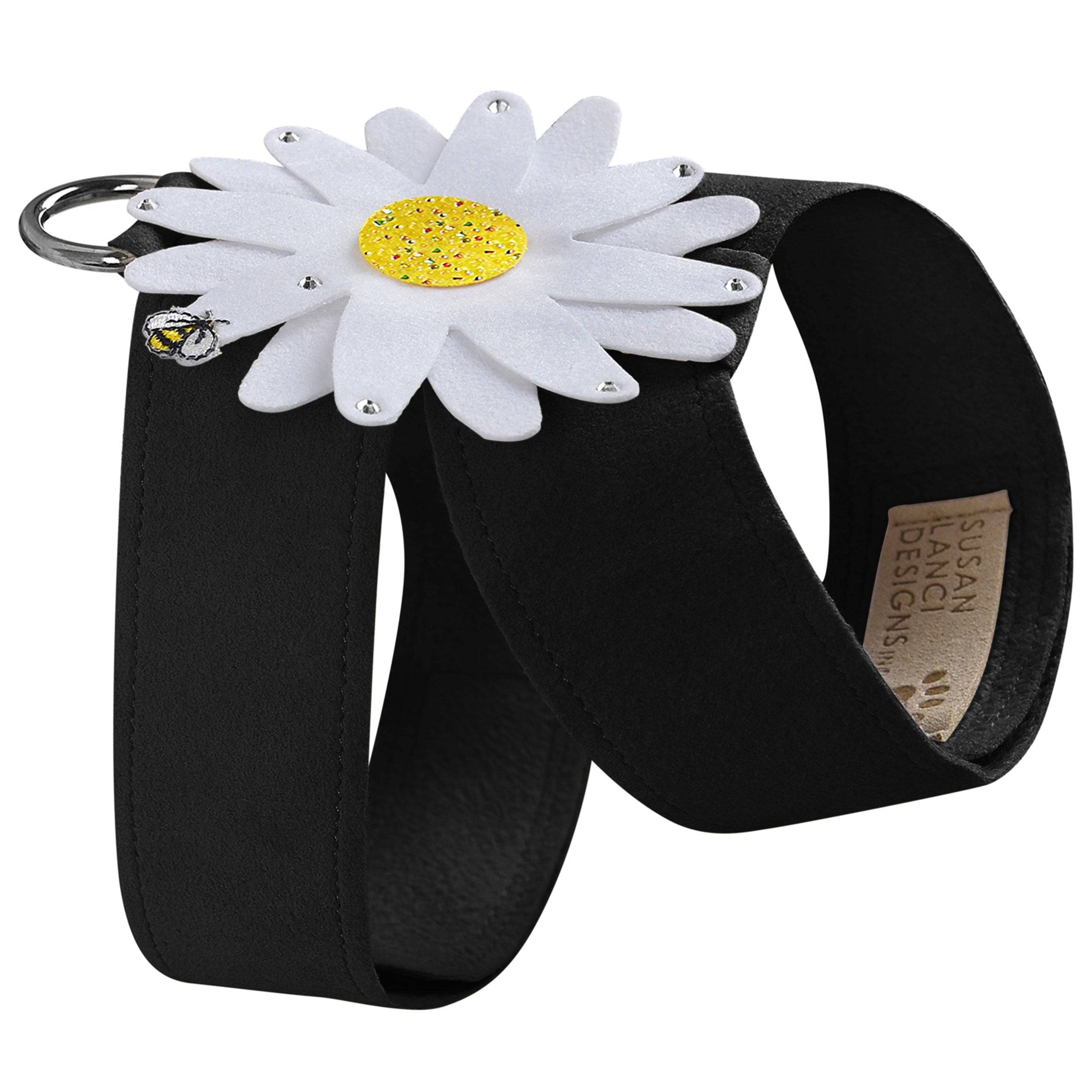 Large Daisy with AB Crystal Stellar Center Tinkie Harness Black