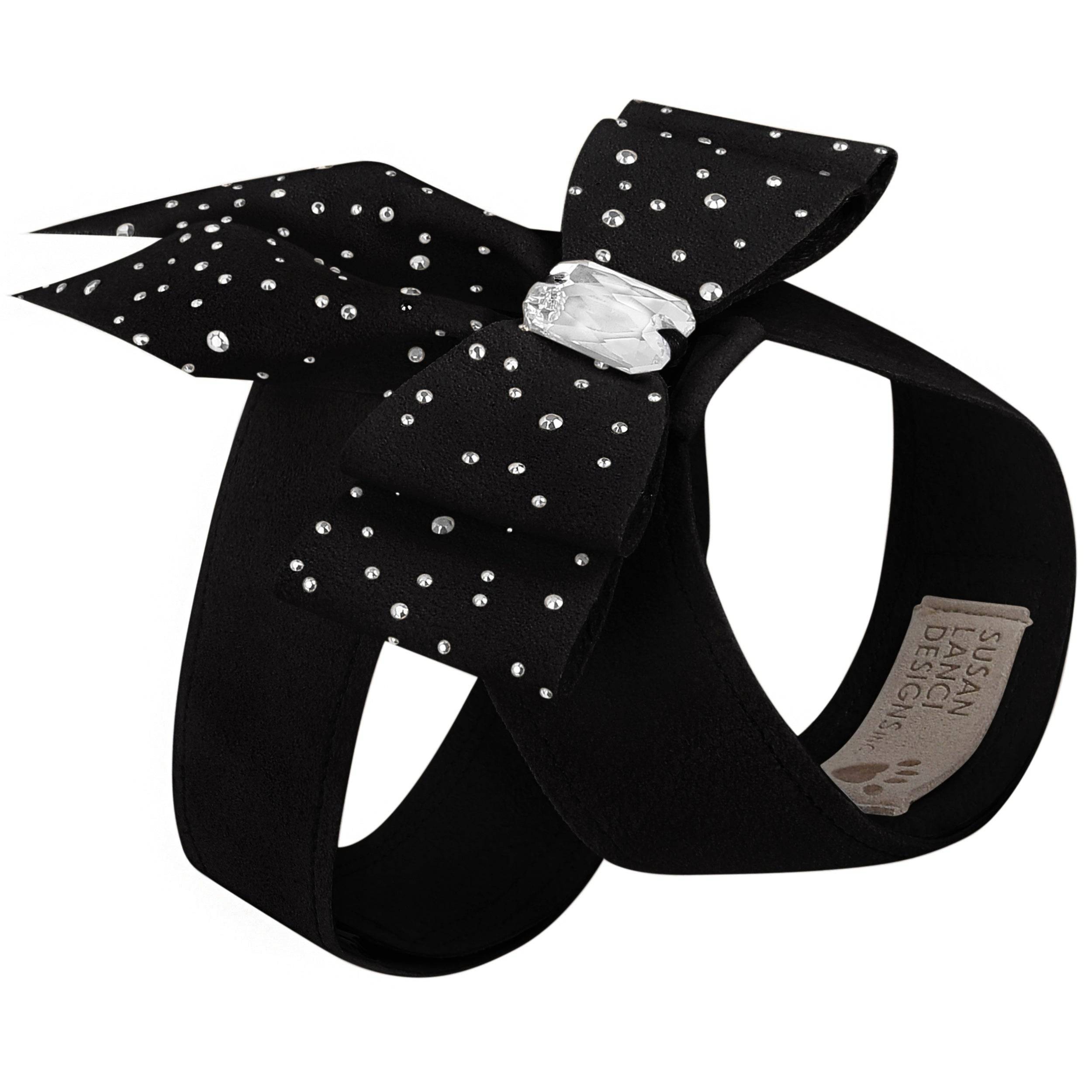 Silver Stardust Double Tail Bow Tinkie Harness Black