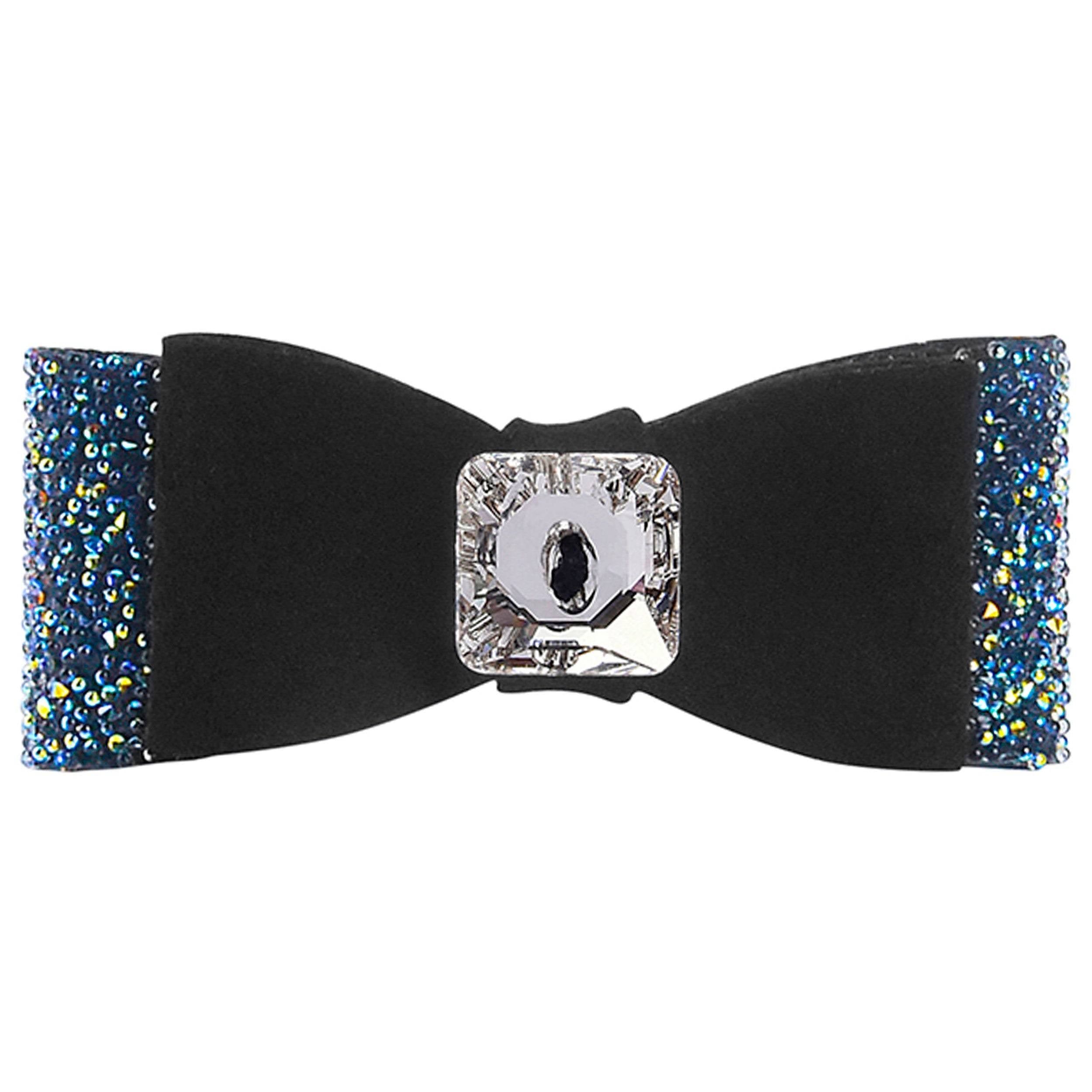 Aurora Borealis Crystal Stellar Big Bow Hair Bow Black