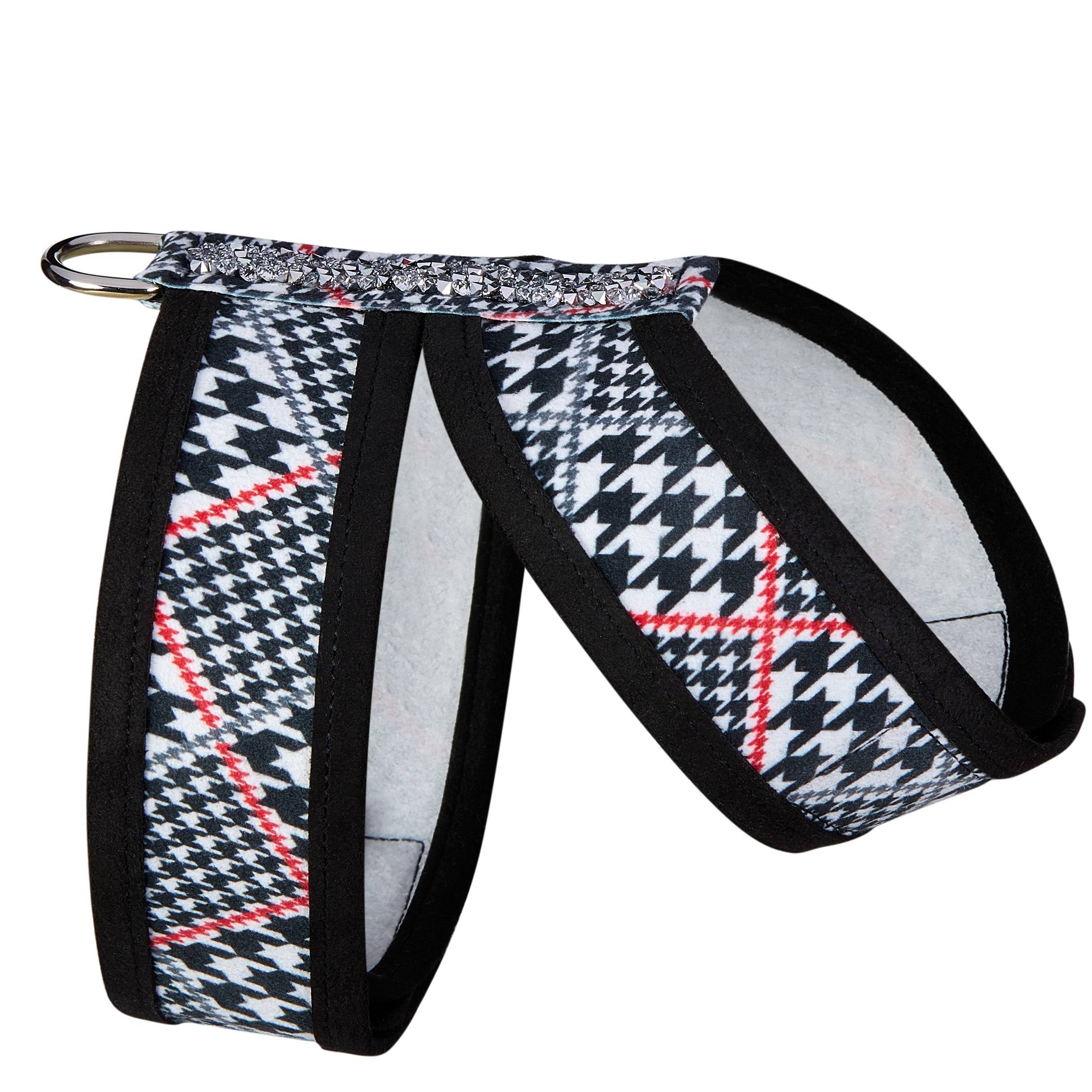 Crystal Rocks Tinkie Harness with Black Trim Classic Glen Houndstooth