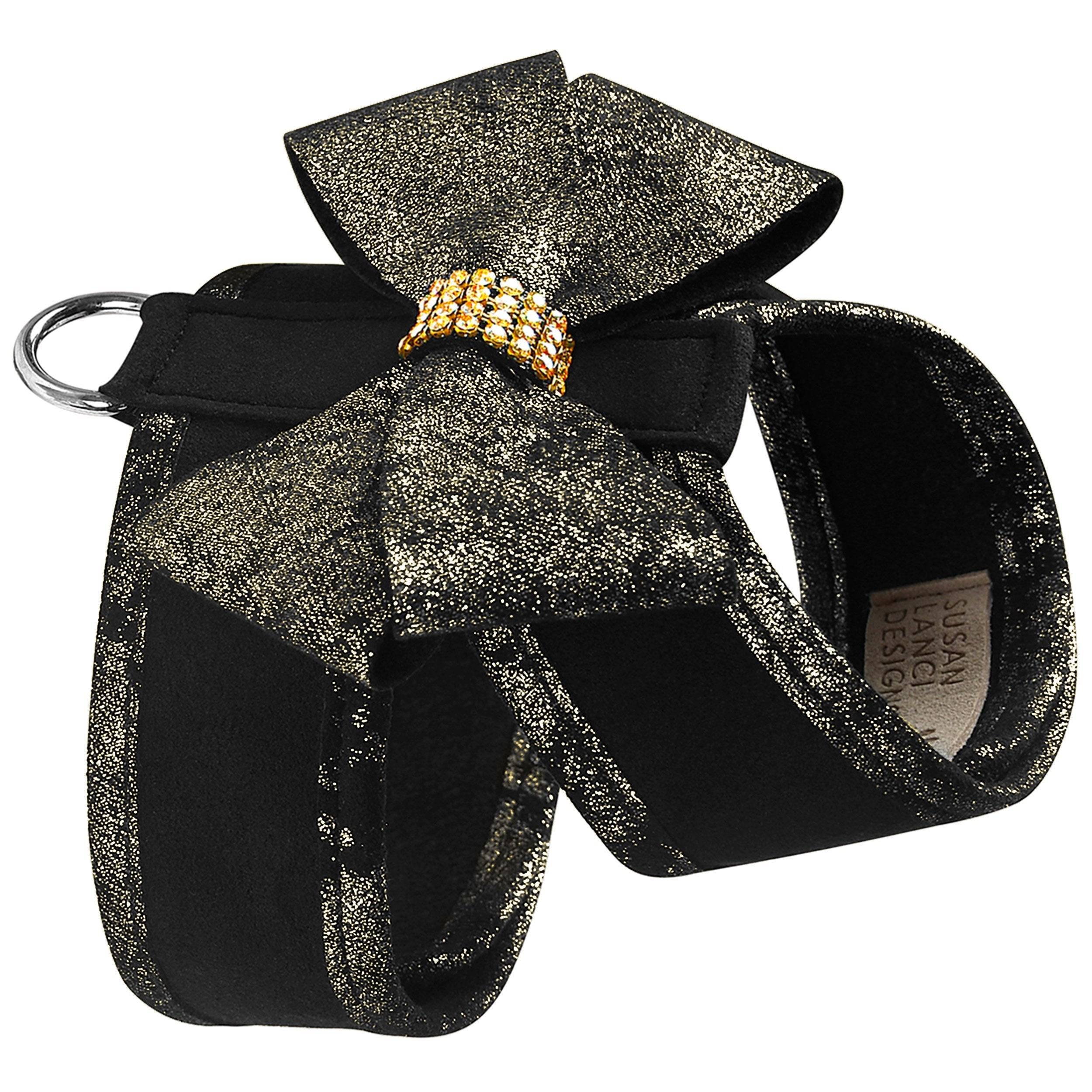 Black Glitzerati Nouveau Bow Tinkie Harness with Black Glitzerati Trim Black