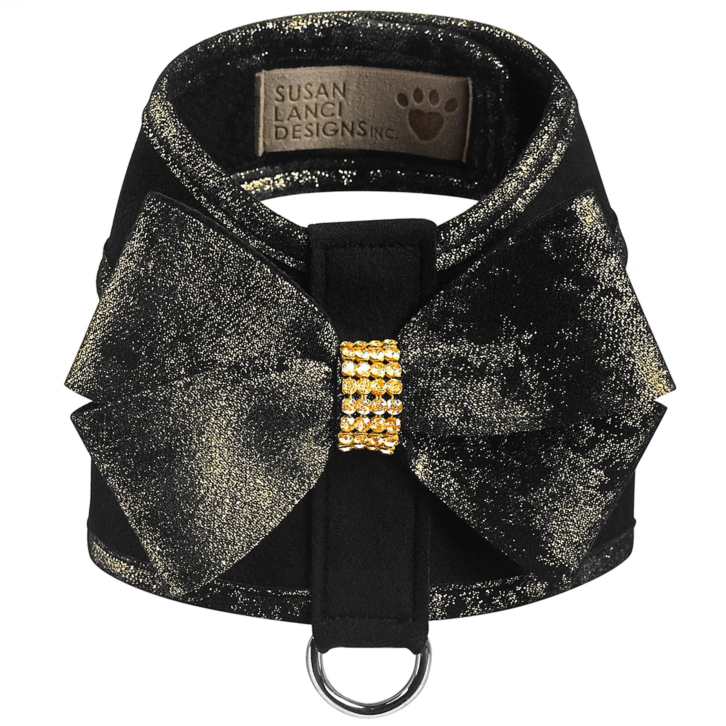 Black Glitzerati Nouveau Bow Tinkie Harness with Black Glitzerati Trim