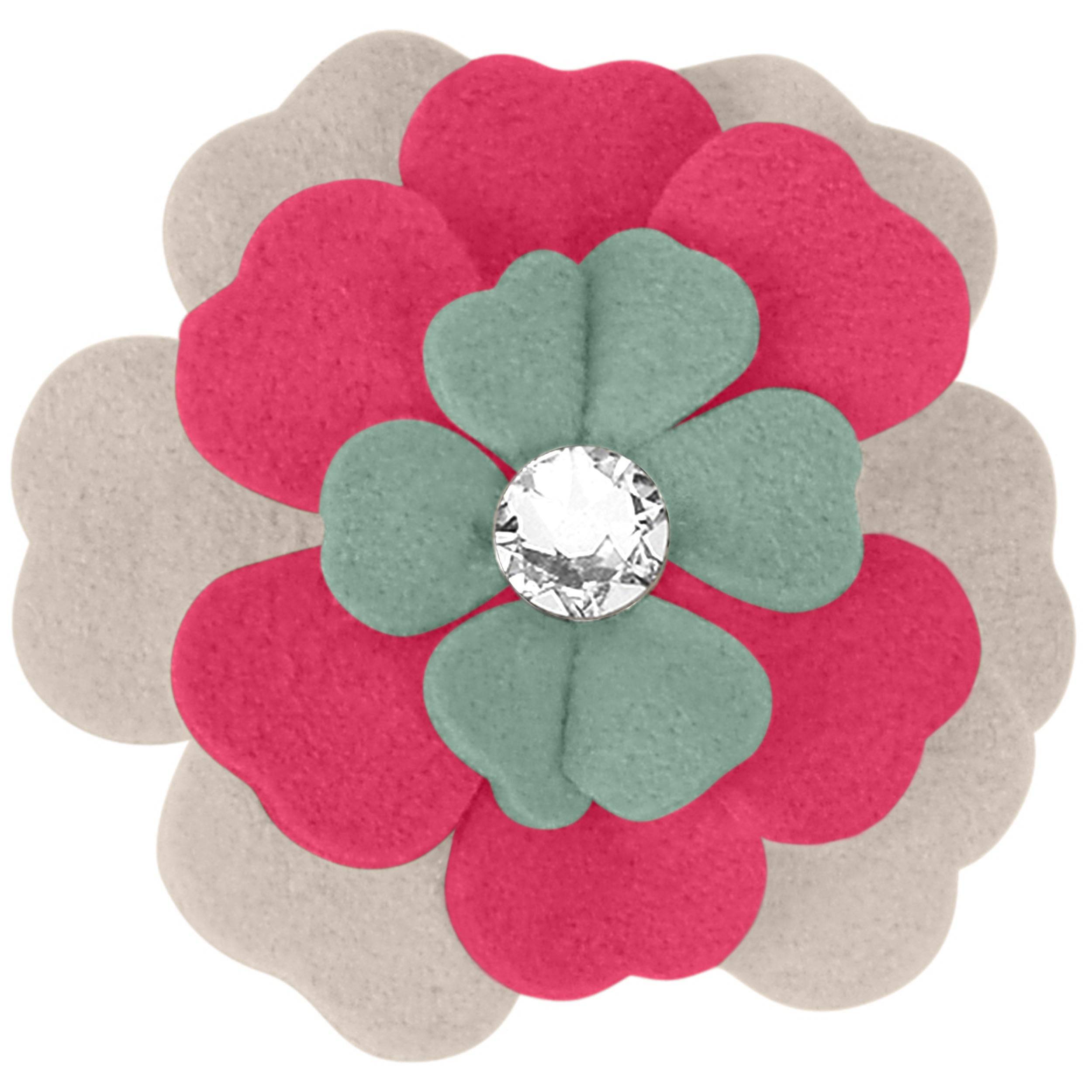 Blossom Flower Hair Bow 1 Mint-Raspberry-Doe