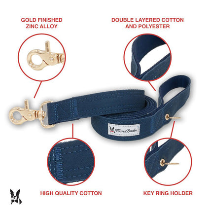 Blue Fabric Dog Collars & Leashes by Warren London