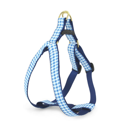 Blue Gingham Dog Harness