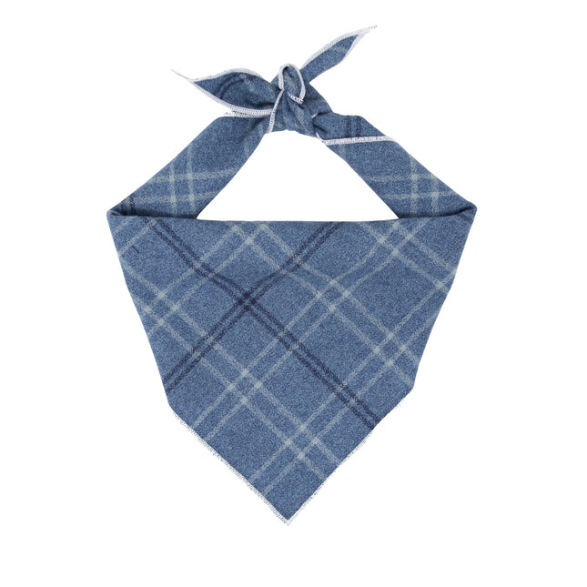 Blue Luxe Flannel Dog Bandana