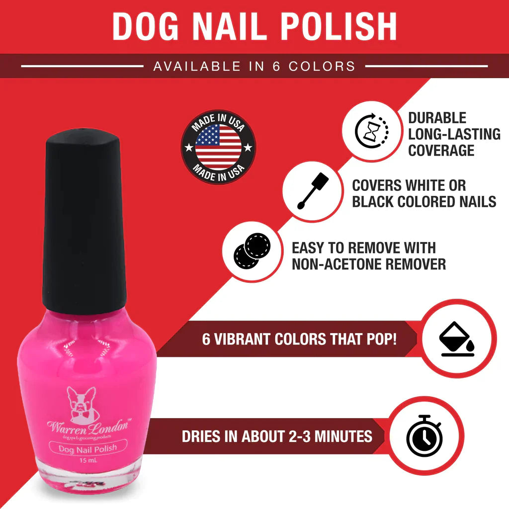 Dog Nail Polish - Polish Bottles with Brush-Pink