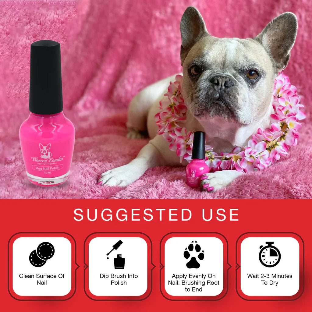 Dog Nail Polish - Polish Bottles with Brush-Pink