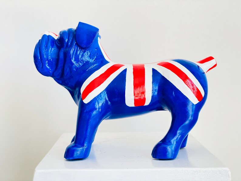 British Flag Design Bulldog Statue HT Animal Supply