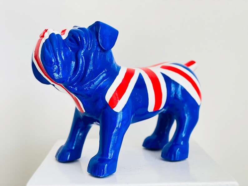 British Flag Design Bulldog Statue