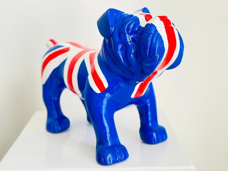 British Flag Design Bulldog Statue HT Animal Supply