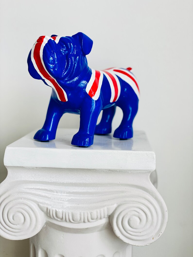 British Flag Design Bulldog Statue HT Animal Supply