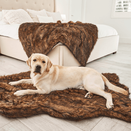 PupRug by Paw.com™ Faux Fur Orthopedic Dog Bed - Curve Brown