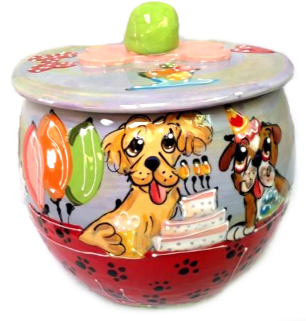 Bulldog and Golden Retriever Treat Jar