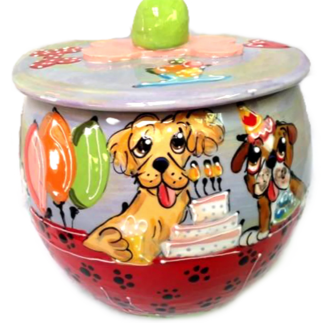 Bulldog and Golden Retriever Treat Jar