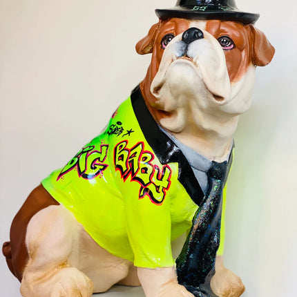 Bulldog with luxury Hat Statue