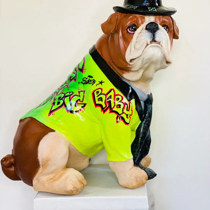 Bulldog with luxury Hat Statue