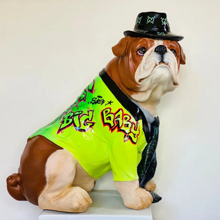 Bulldog with luxury Hat Statue