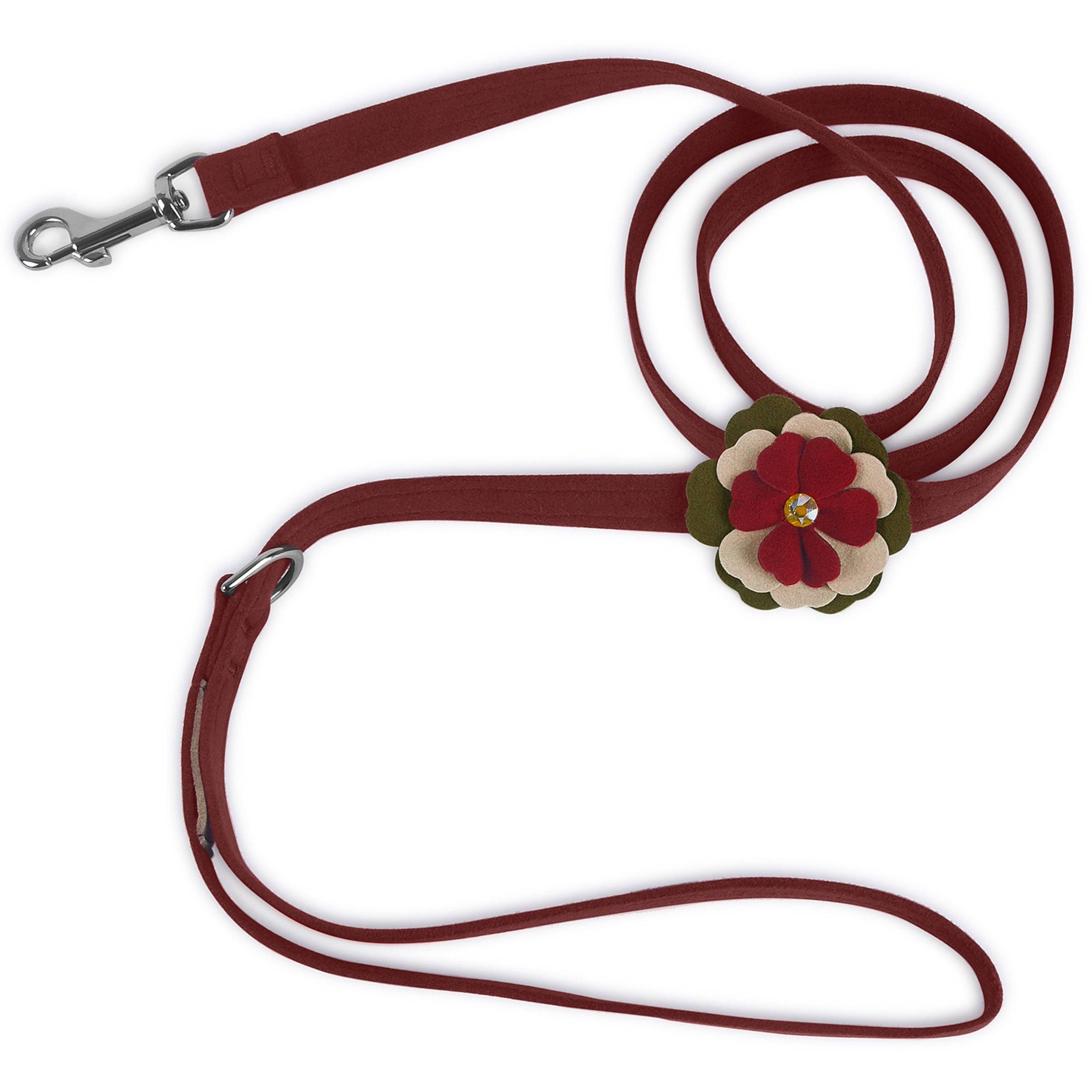 Falling Leaves Flower Leash Burgundy