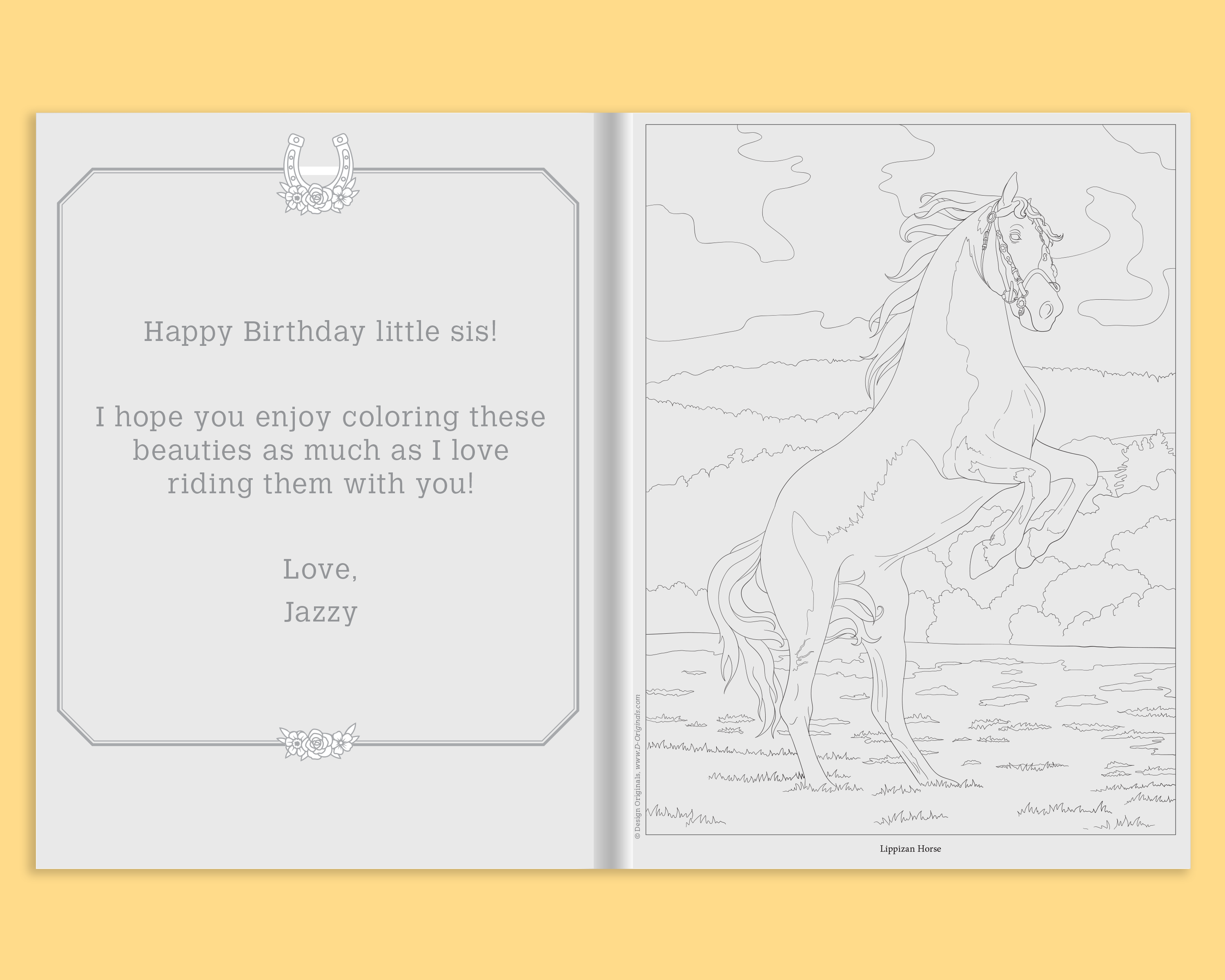 Horses Coloring Book Customized