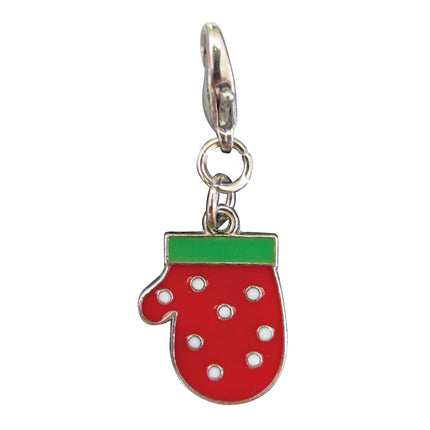 Polka Dots Mitten Enamel Charm