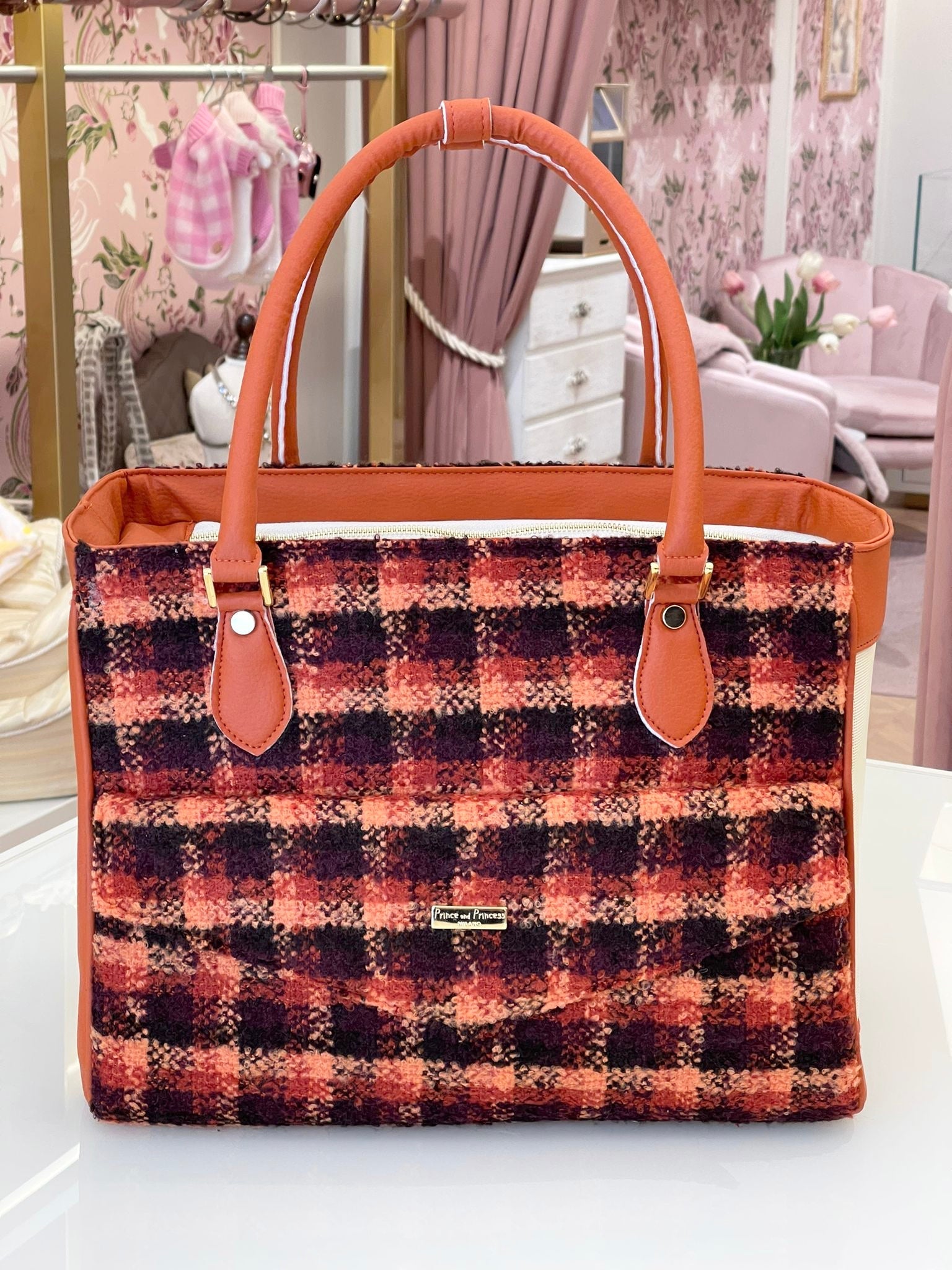 City Bag – Orange Tartan Edition