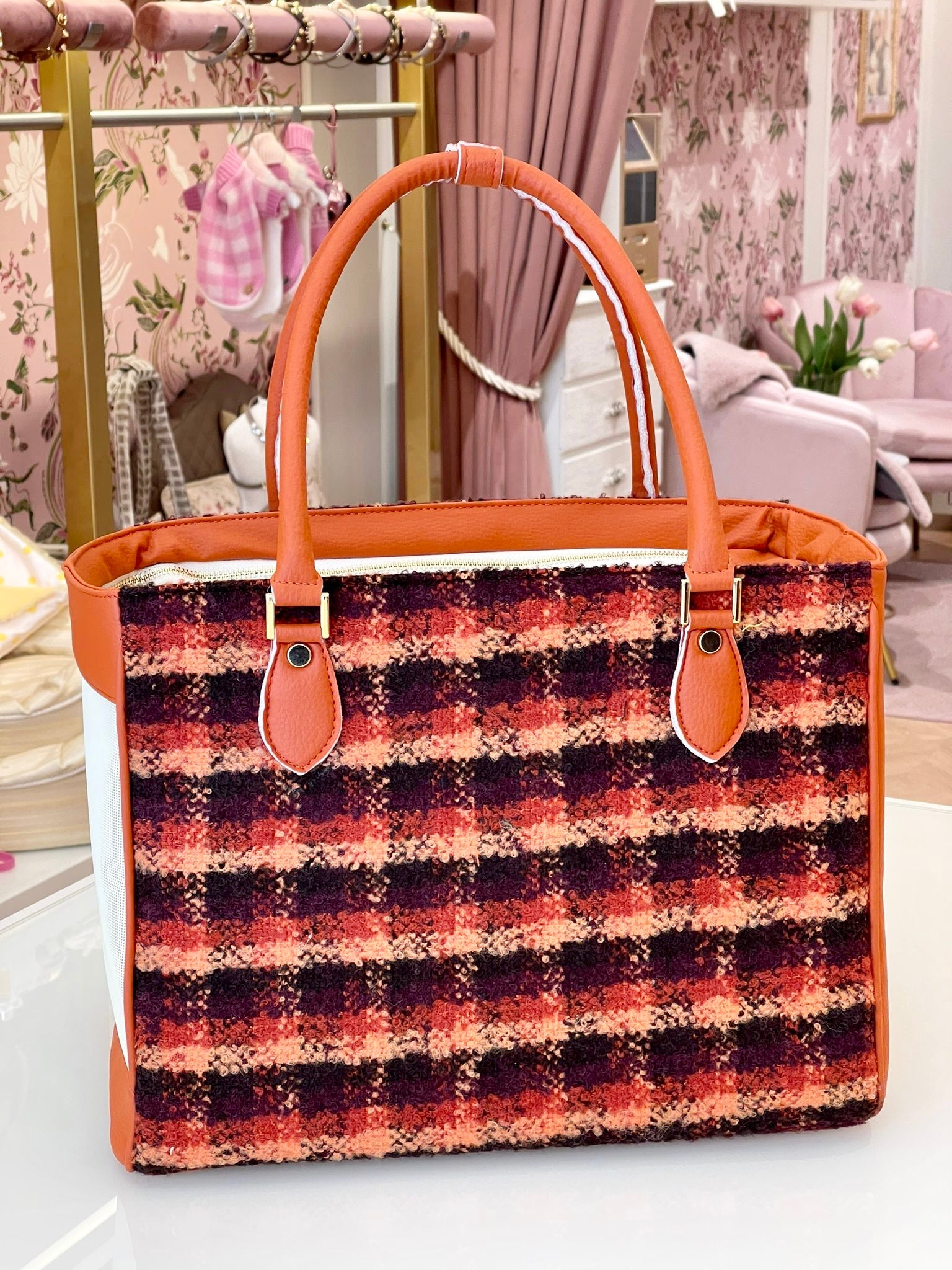 City Bag – Orange Tartan Edition