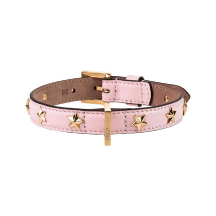 Star Stud Pink Leather Collar