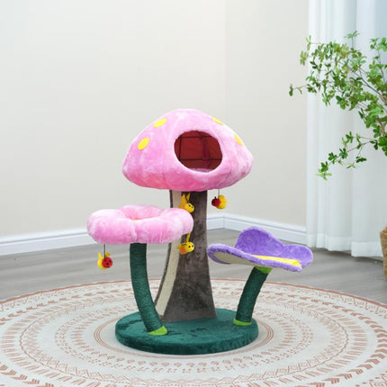 Wonderland Cat Tree with Garden Inspired Condo and Perches