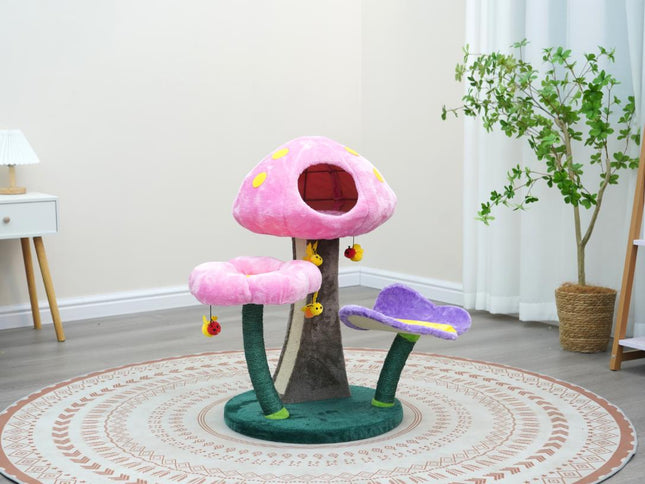 Wonderland Cat Tree with Garden Inspired Condo and Perches