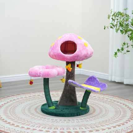 Wonderland Cat Tree with Garden Inspired Condo and Perches