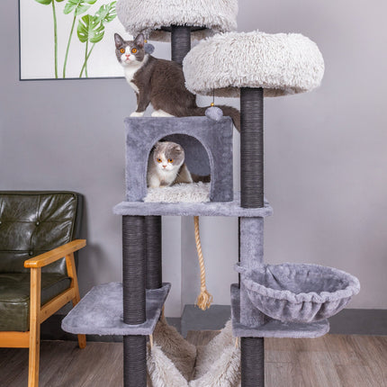 Bradbury 7 Level Grey Cat Tree with Scratching Posts