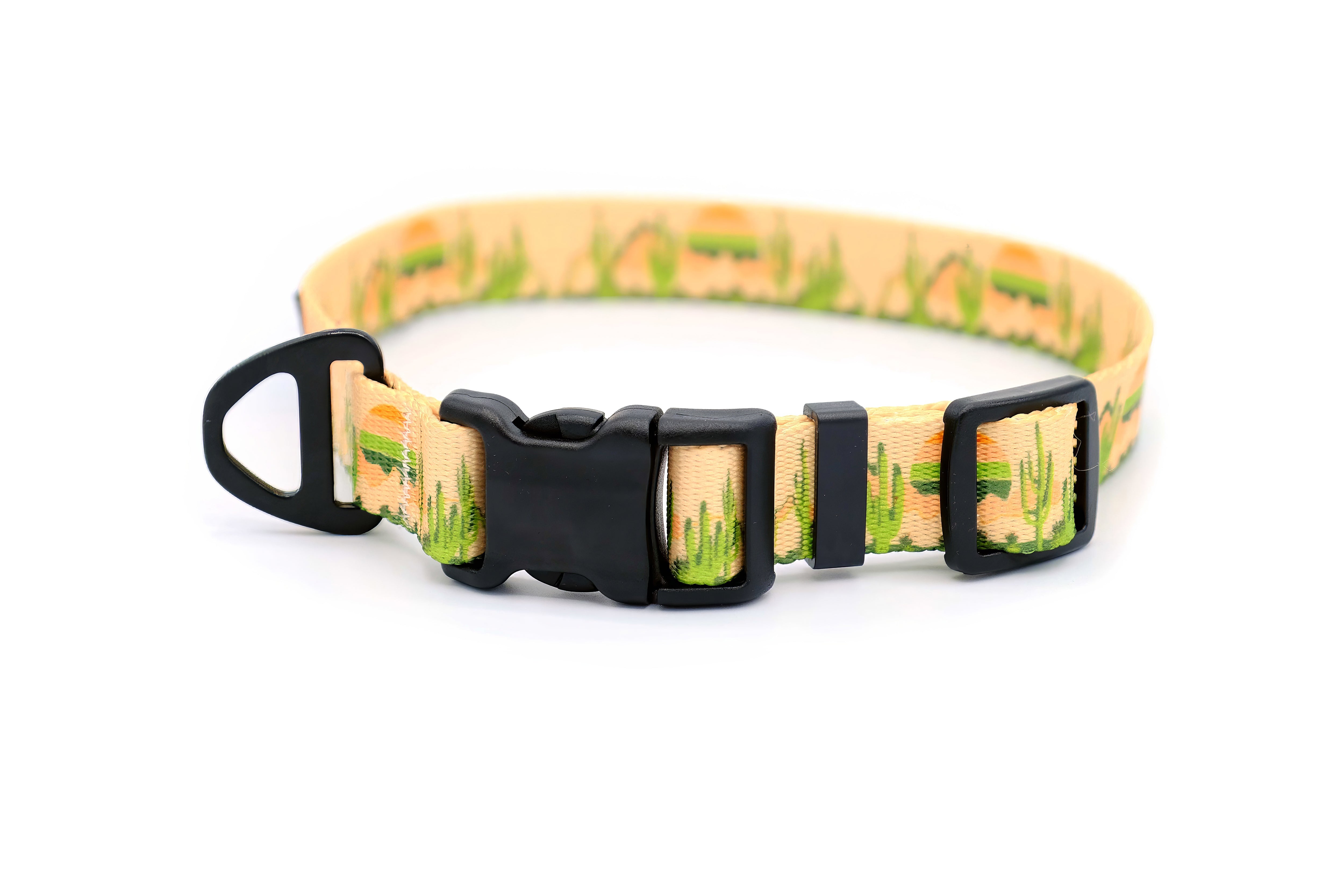 Outdoor Style Cactus Cream Nylon Dog Collar S 5 8