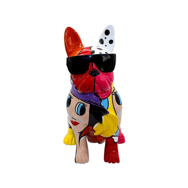 Cartoon French Bulldog with Glasses - 14" tall