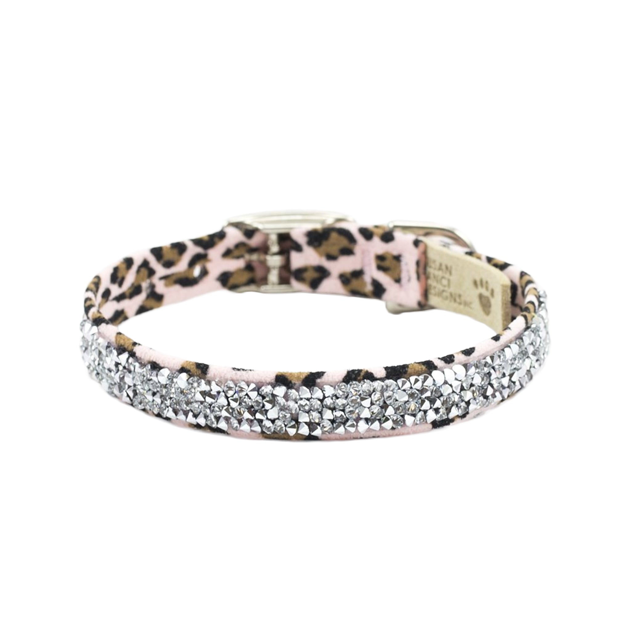 Cheetah Couture Crystal Rocks Collar Pink Cheetah