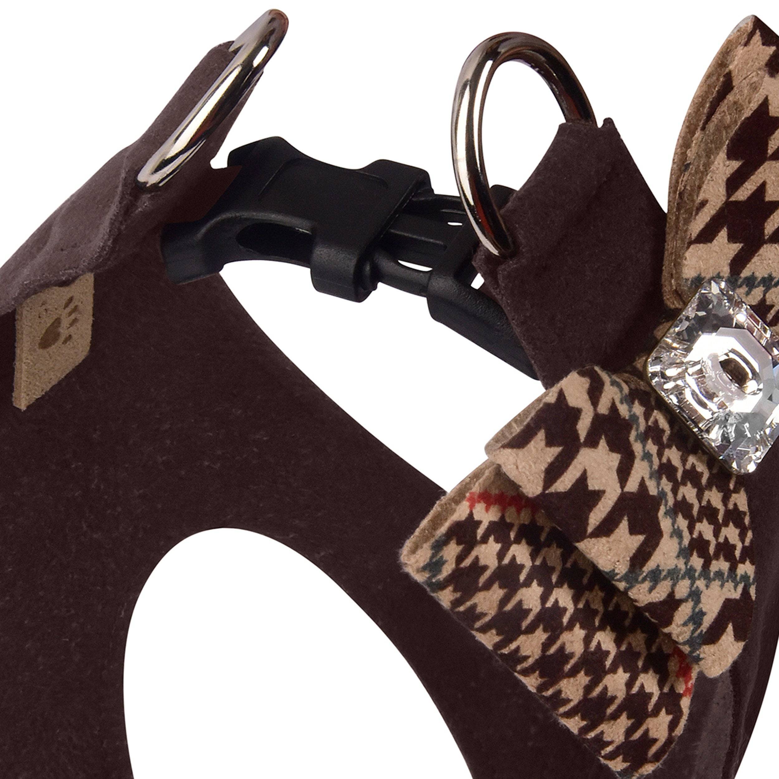 Chocolate Glen Houndstooth Big Bow Step In Harness