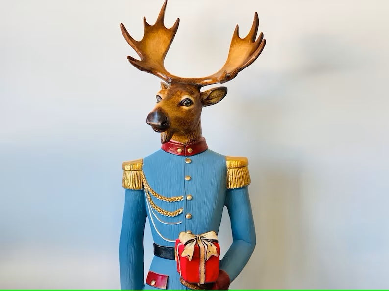 Christmas Welcoming Deer Statue HT Animal Supply