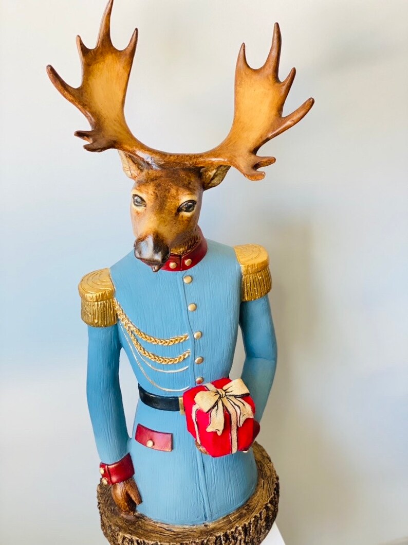 Christmas Welcoming Deer Statue