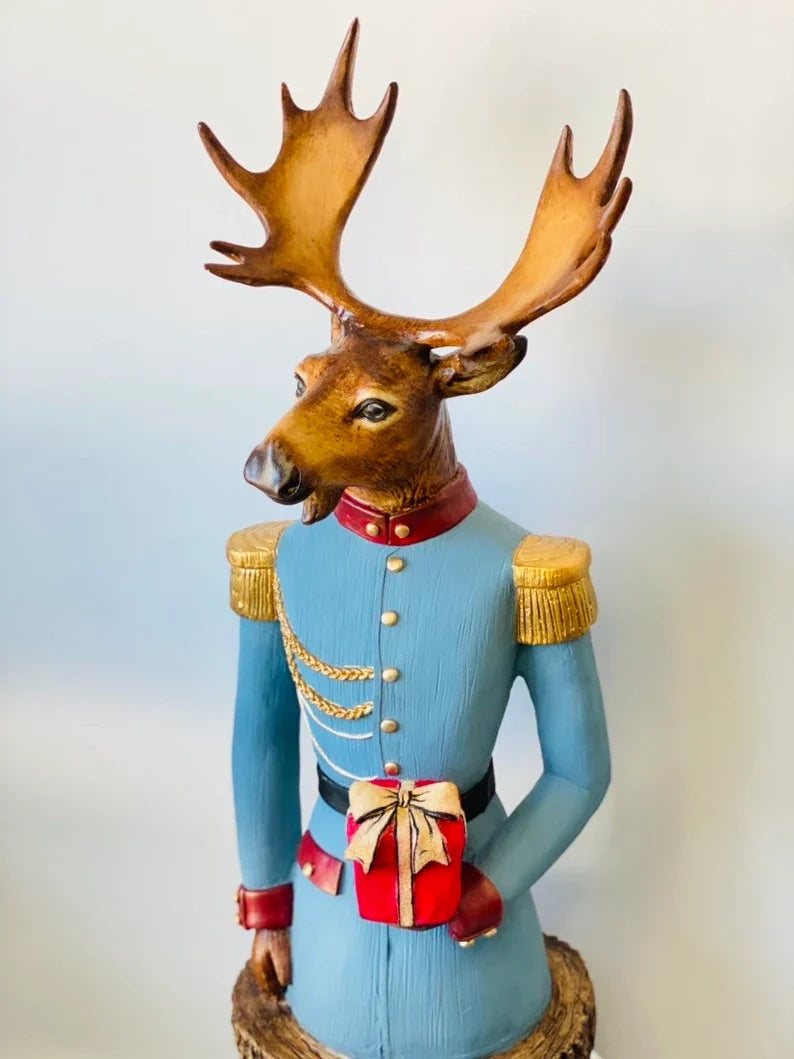 Christmas Welcoming Deer Statue