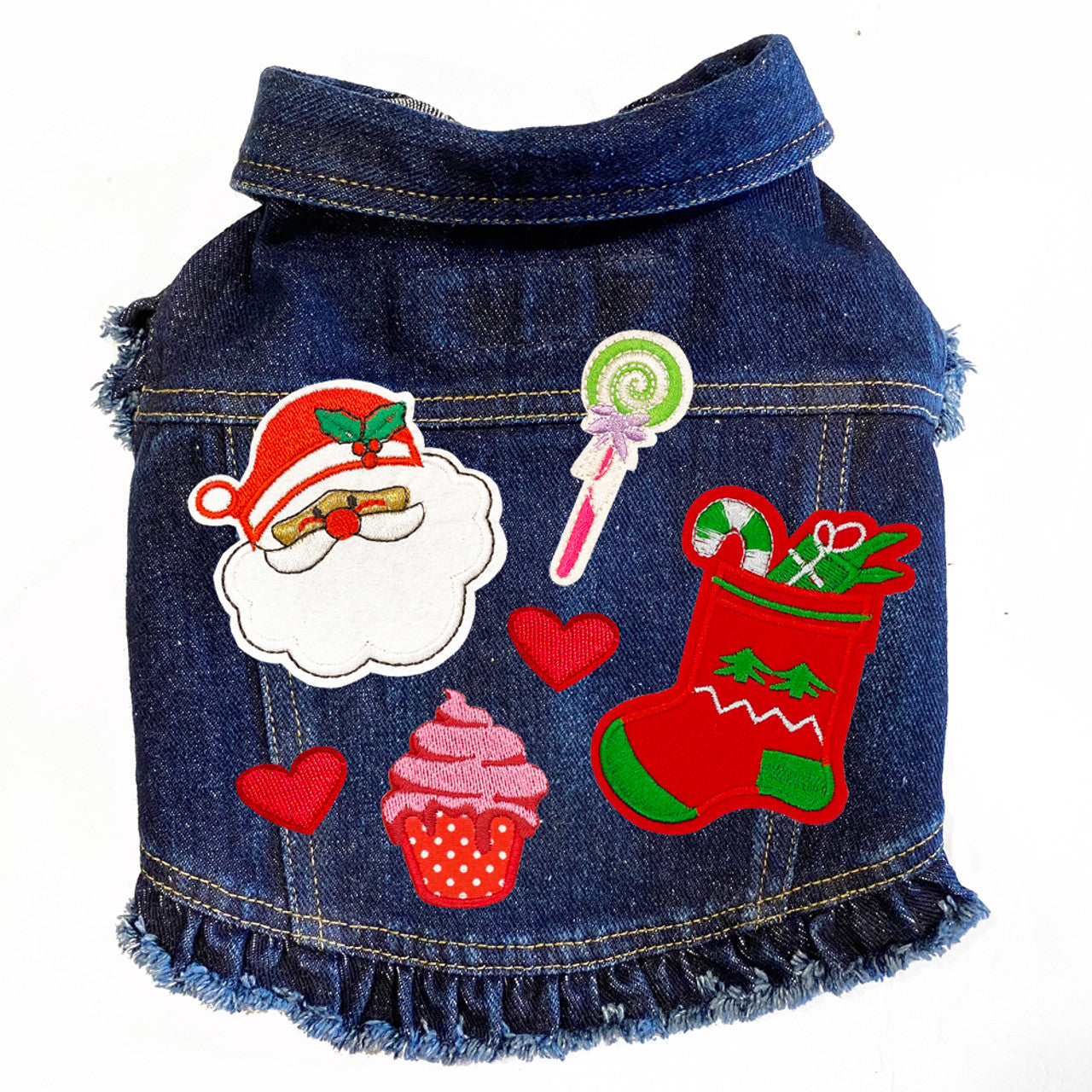 Christmas Santa Denim Dog Jacket