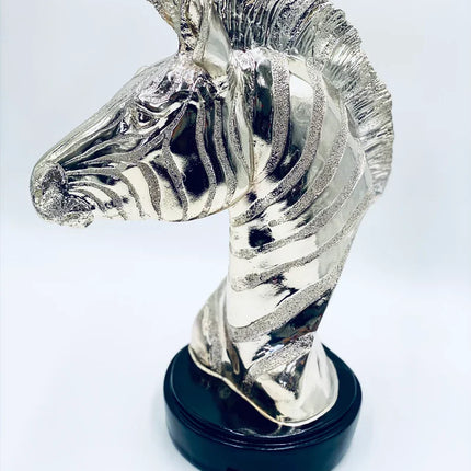 Chrome Plated Zebra Statue